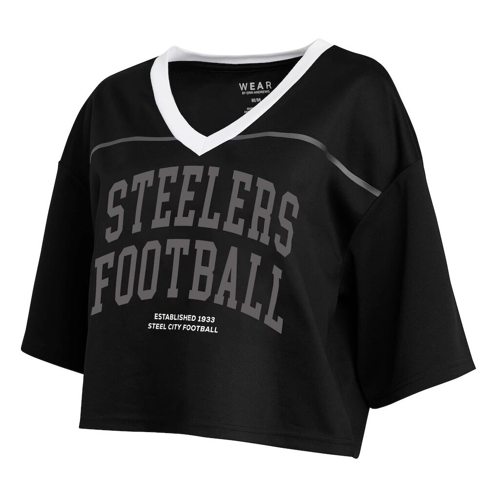 Pittsburgh Steelers WEAR by Erin Andrews Women's Cropped Jersey T-Shirt