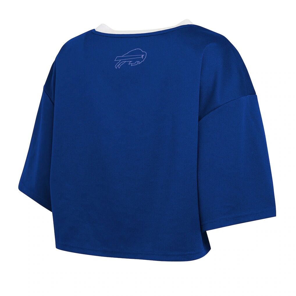 Buffalo Bills WEAR by Erin Andrews Women's Cropped Jersey T-Shirt - Royal