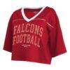 Atlanta Falcons WEAR by Erin Andrews Women's Cropped Jersey T-Shirt - Red - Detail View