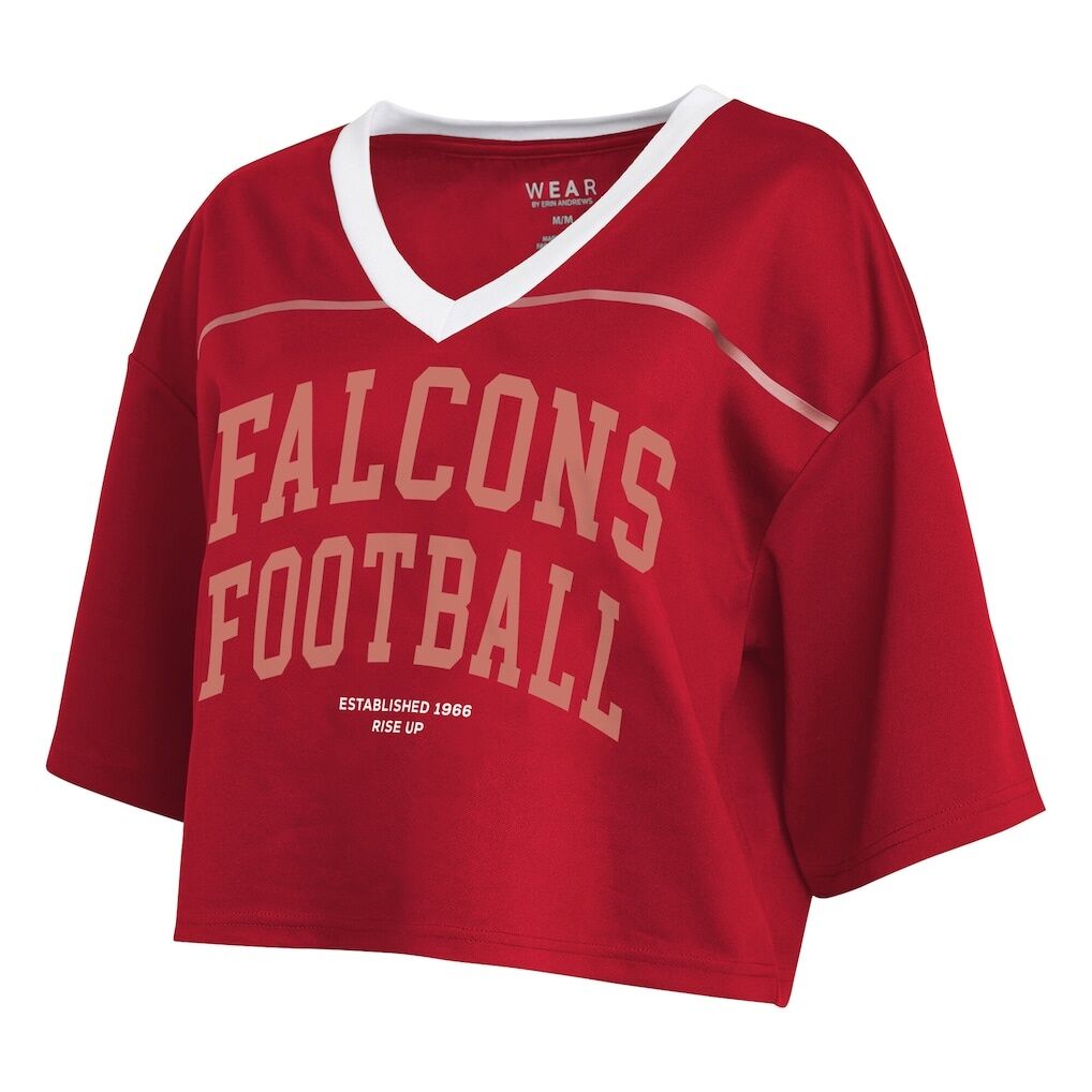 Atlanta Falcons WEAR by Erin Andrews Women's Cropped Jersey T-Shirt