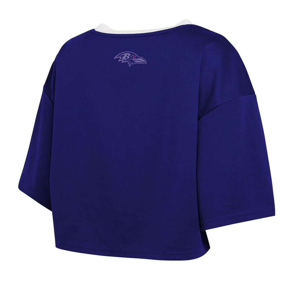 Baltimore Ravens WEAR by Erin Andrews Women's Cropped Jersey T-Shirt