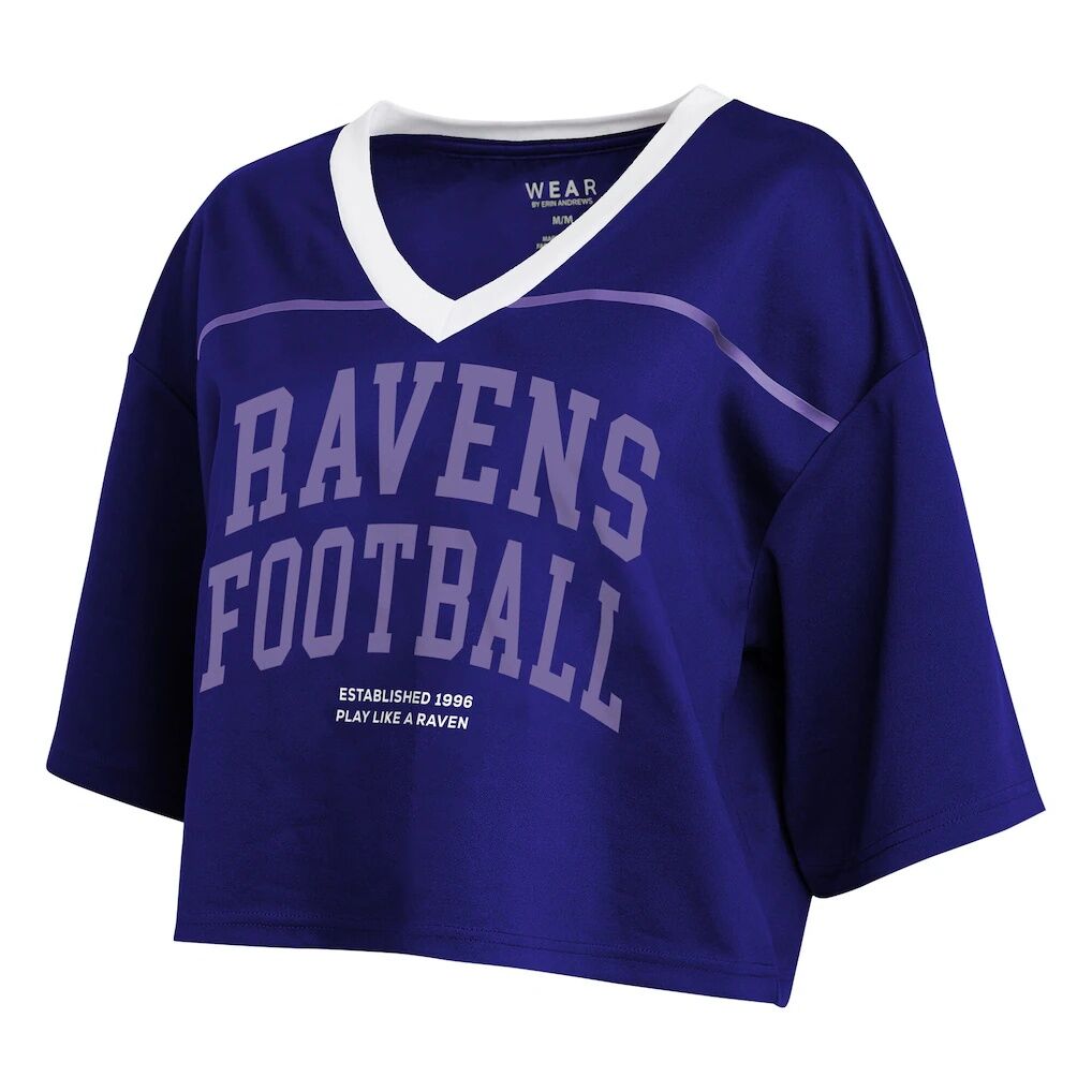 Baltimore Ravens WEAR by Erin Andrews Women's Cropped Jersey T-Shirt