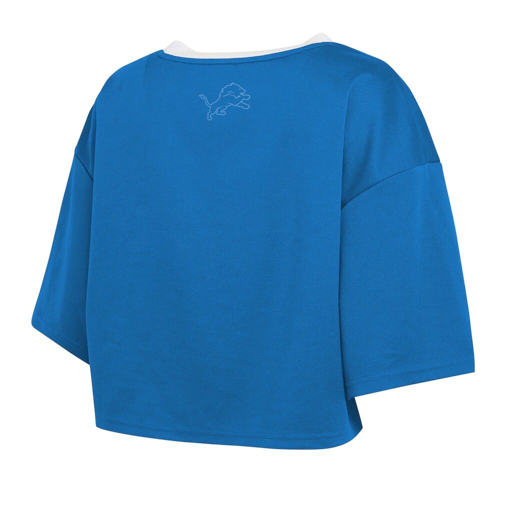 Detroit Lions WEAR by Erin Andrews Women's Cropped Jersey T-Shirt