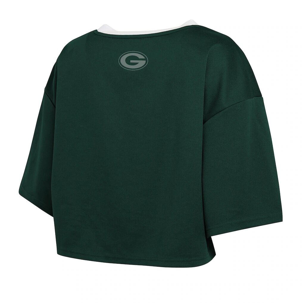 Green Bay Packers WEAR by Erin Andrews Women's Cropped Jersey T-Shirt