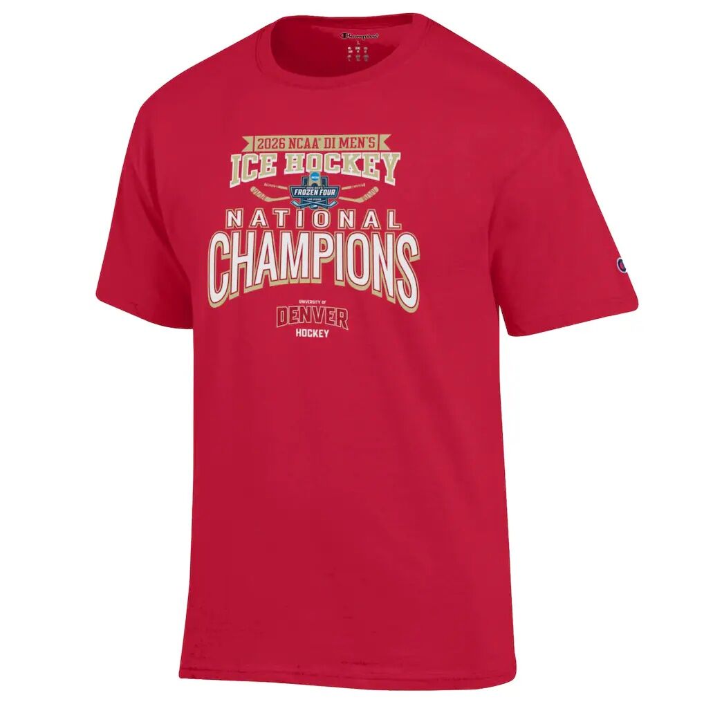 Denver Pioneers Champion 2026 NCAA Frozen Four Men's Ice Hockey National Champions Jersey T-Shirt