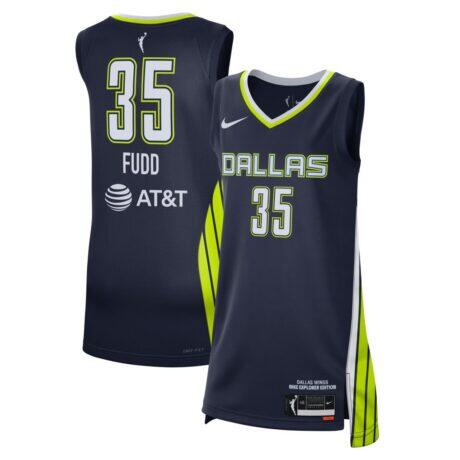 Azzi Fudd Dallas Wings Nike Unisex 2026 WNBA Draft Pick Explorer Edition Victory Jersey - Navy - Front View