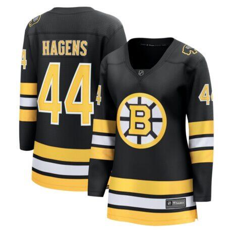 James Hagens Boston Bruins Fashion7 Women's Breakaway Jersey - Black - Front View