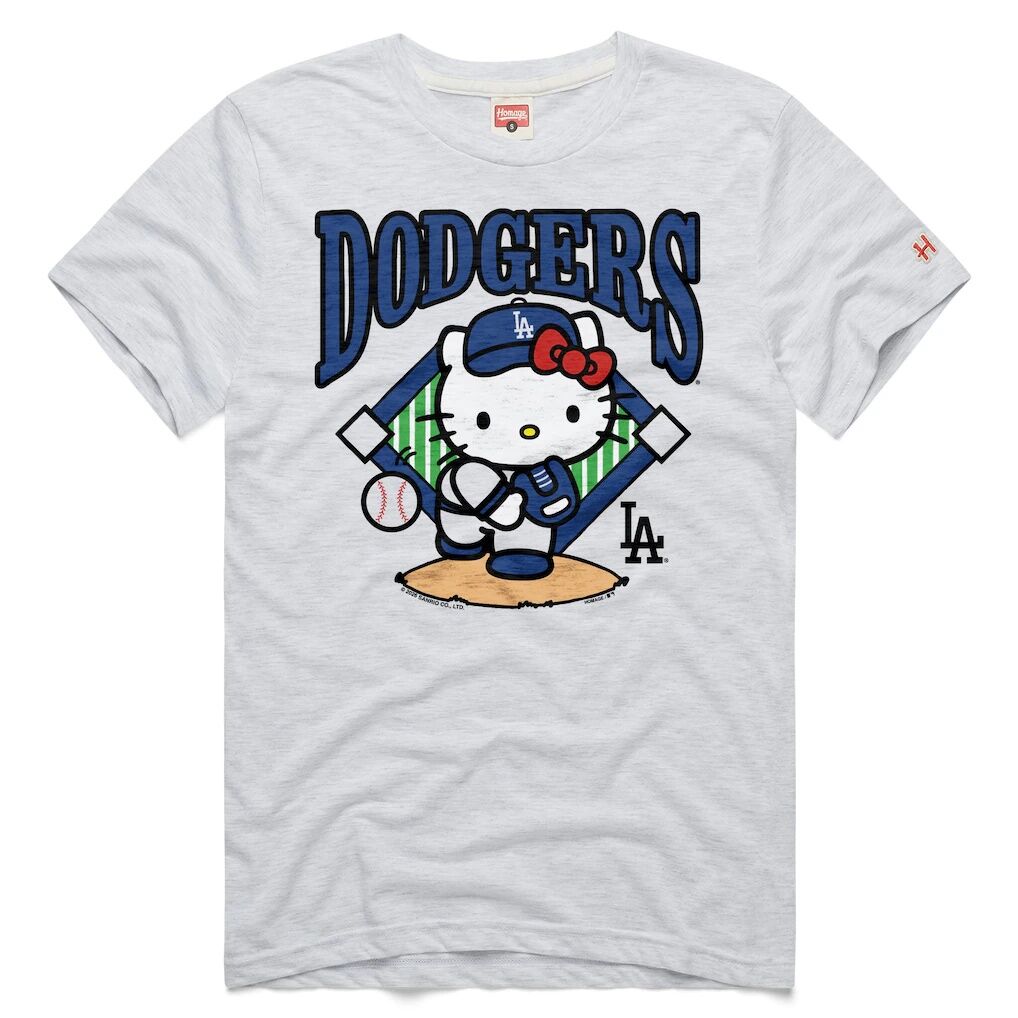 Los Angeles Dodgers Homage Unisex Hello Kitty Tri-Blend T-Shirt – Ash