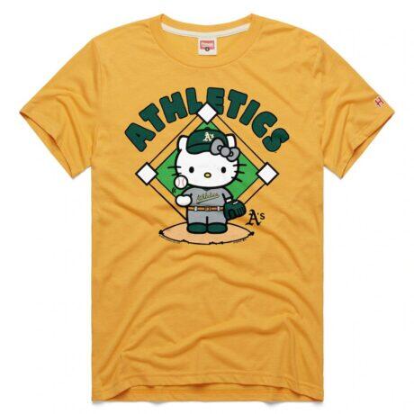 Athletics Homage Unisex Hello Kitty Tri-Blend T-Shirt - Gold - Front View
