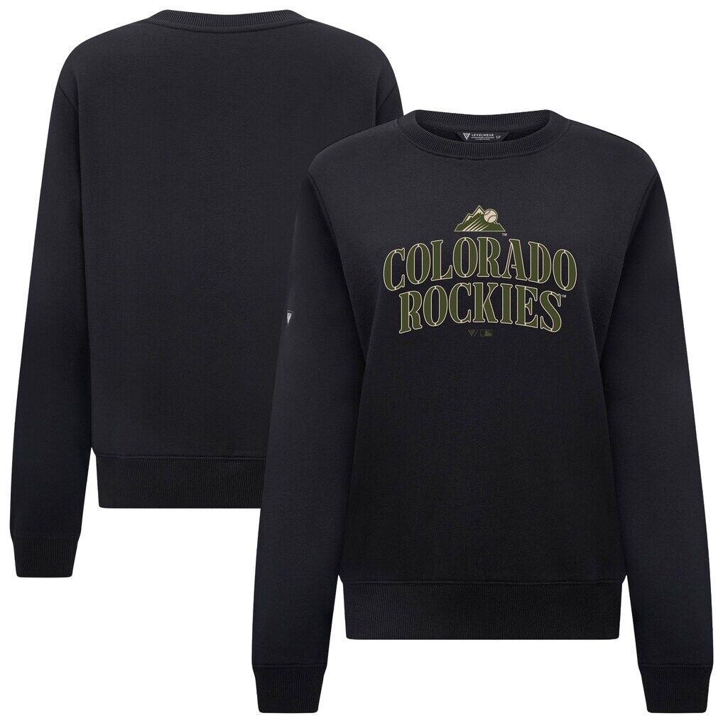 Colorado Rockies Levelwear Women’s 2026 Armed Forces Day Yvette Stencil Art Tri-Blend Sweatshirt