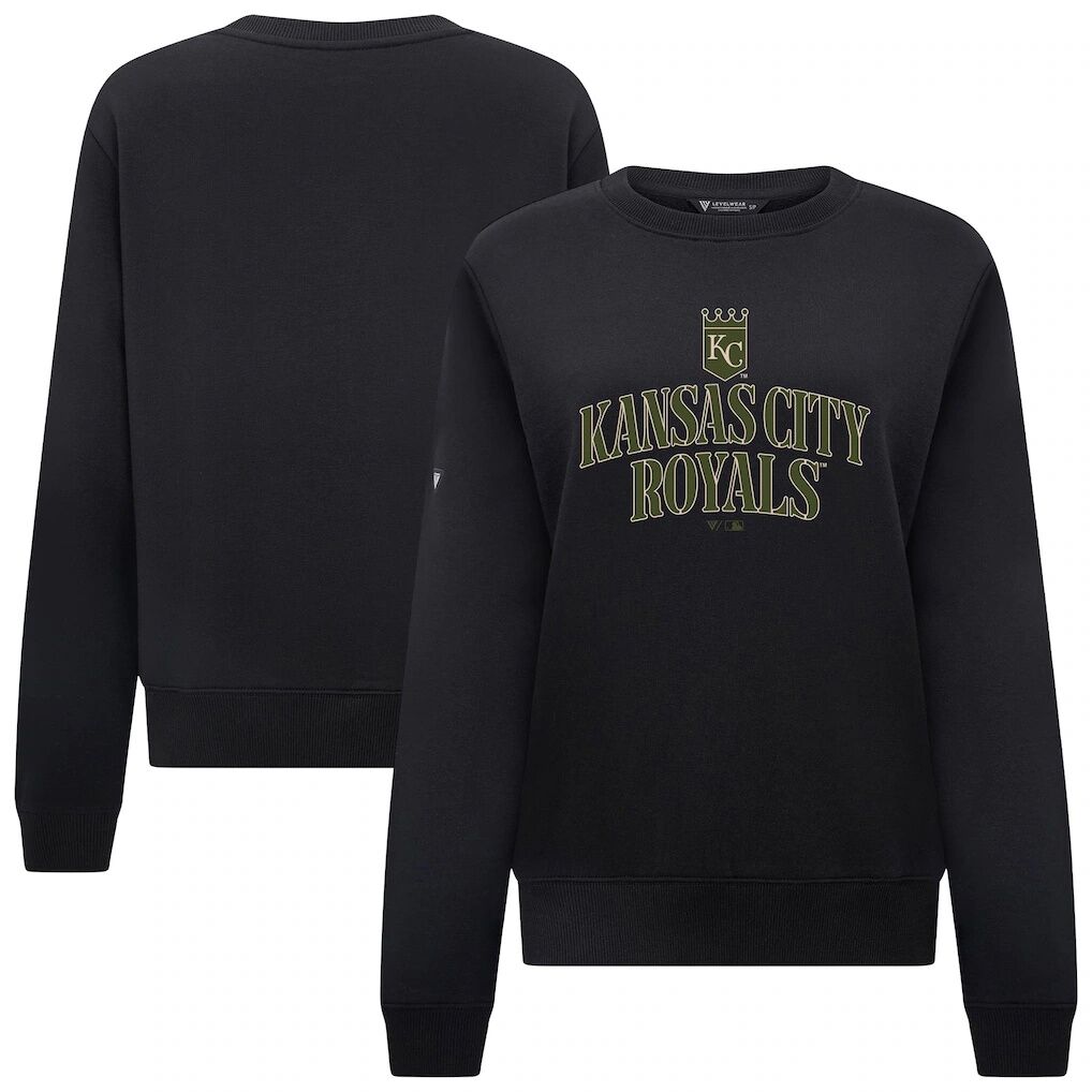Kansas City Royals Levelwear Women's 2026 Armed Forces Day Yvette Stencil Art Tri-Blend Sweatshirt