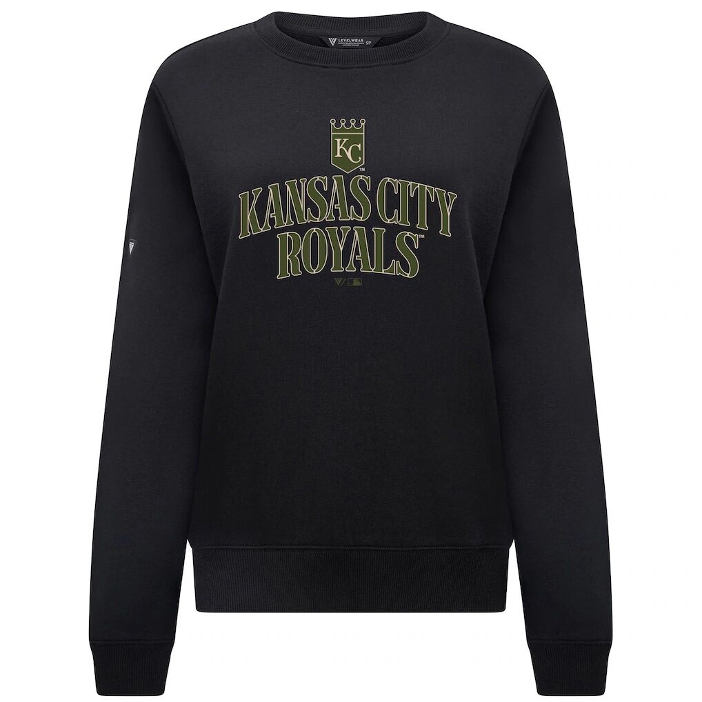 Kansas City Royals Levelwear Women's 2026 Armed Forces Day Yvette Stencil Art Tri-Blend Sweatshirt