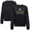 Cleveland Guardians Levelwear Women's 2026 Armed Forces Day Yvette Stencil Art Tri-Blend Sweatshirt - Black - Front View