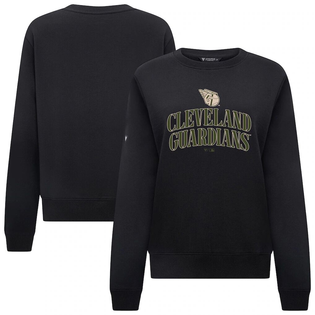 Cleveland Guardians Levelwear Women's 2026 Armed Forces Day Yvette Stencil Art Tri-Blend Sweatshirt