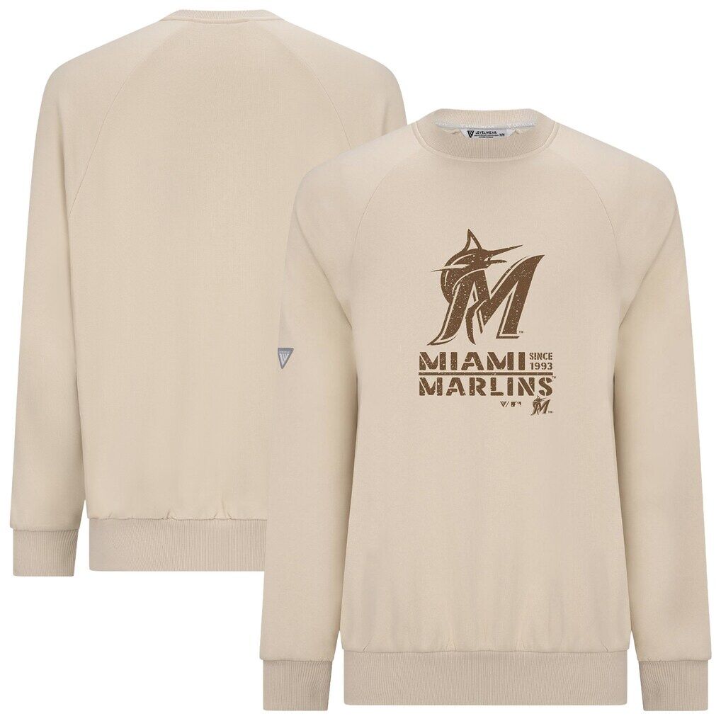 Miami Marlins Levelwear 2026 Armed Forces Day Sortie Connect Raglan Sweatshirt - Khaki