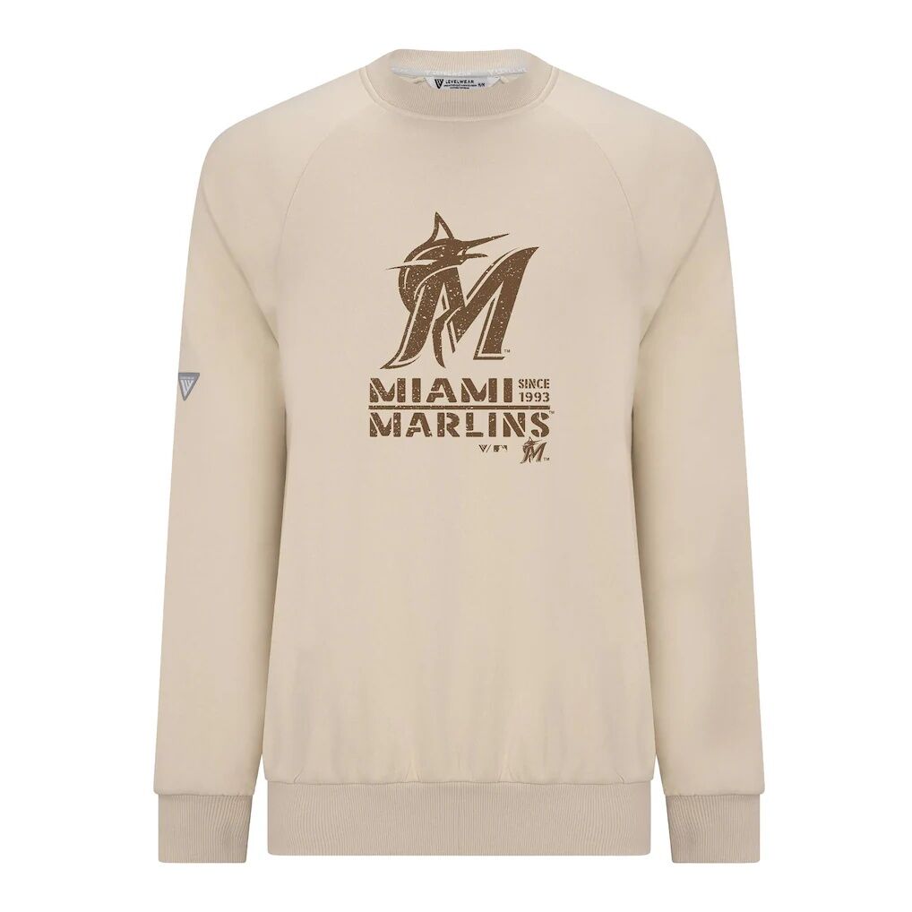 Miami Marlins Levelwear 2026 Armed Forces Day Sortie Connect Raglan Sweatshirt - Khaki