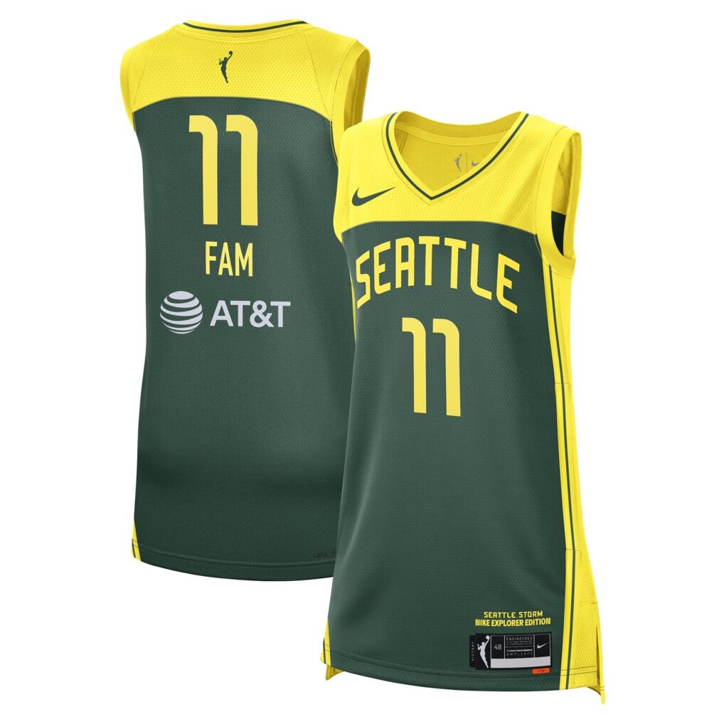 Awa Fam Seattle Storm Nike Unisex 2026 WNBA Draft Pick Explorer Edition Victory Jersey