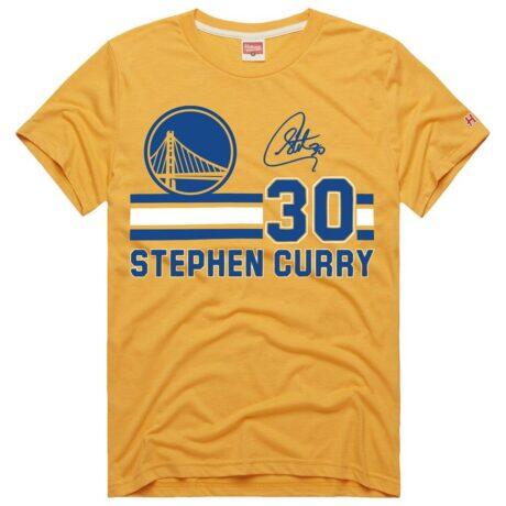 Stephen Curry Golden State Warriors Homage Unisex Jersey Remix Tri-Blend T-Shirt - Gold - Front View