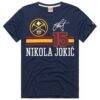 Nikola Jokić Denver Nuggets Homage Unisex Jersey Remix Tri-Blend T-Shirt - Navy - Front View
