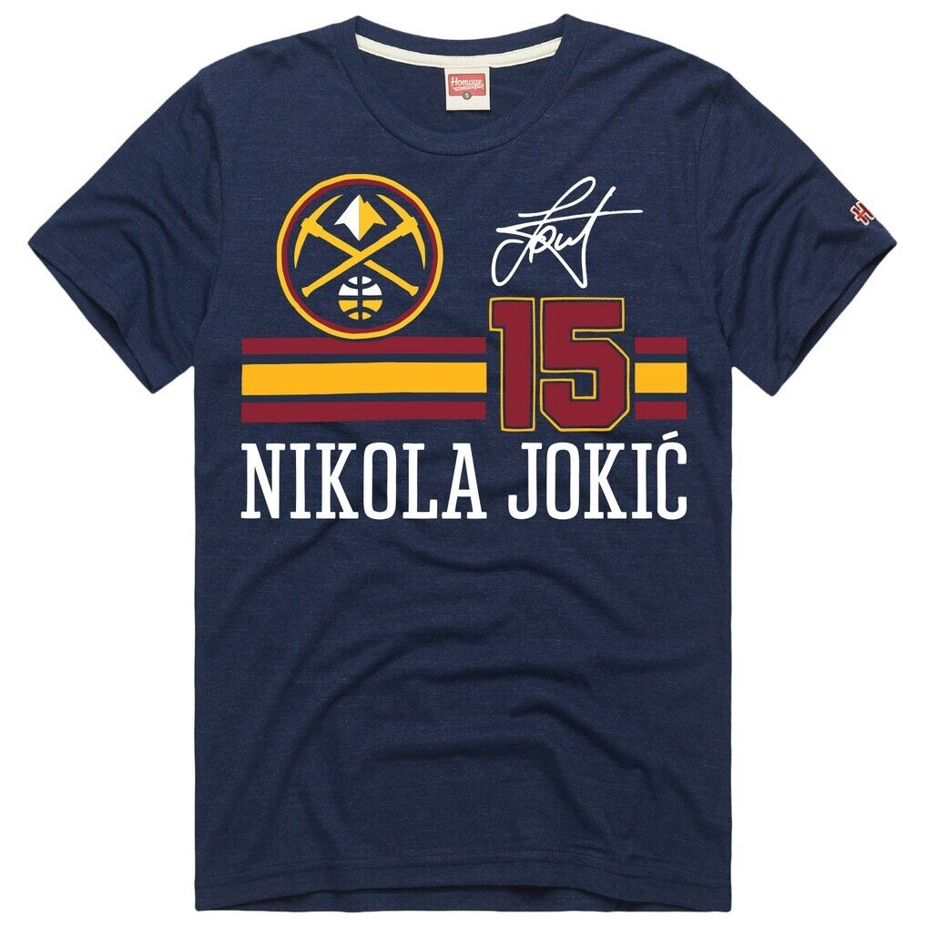 Nikola Jokić Denver Nuggets Homage Unisex Jersey Remix Tri-Blend T-Shirt