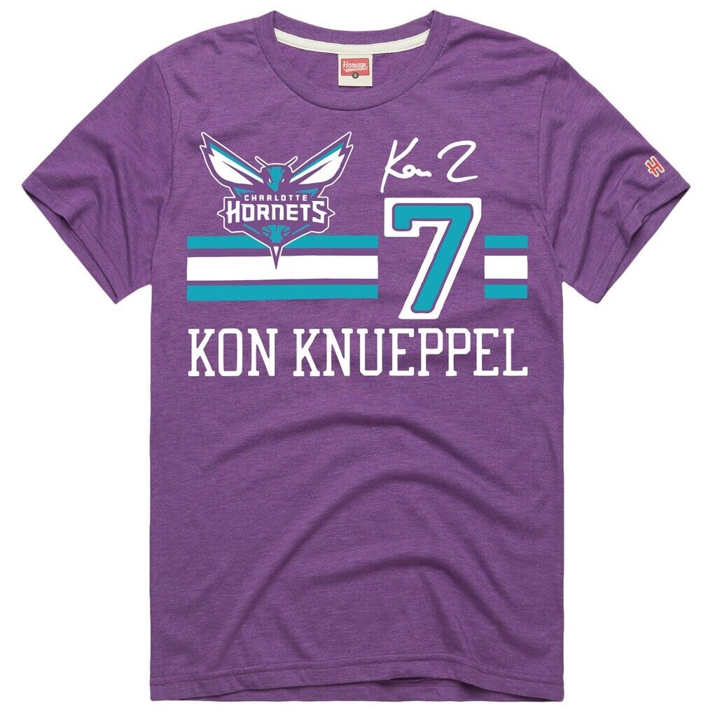 Kon Knueppel Charlotte Hornets Homage Unisex Jersey Remix Tri-Blend T-Shirt