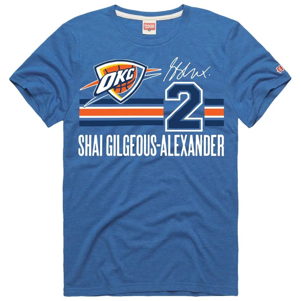 Shai Gilgeous-Alexander Oklahoma City Thunder Homage Unisex Jersey Remix Tri-Blend T-Shirt