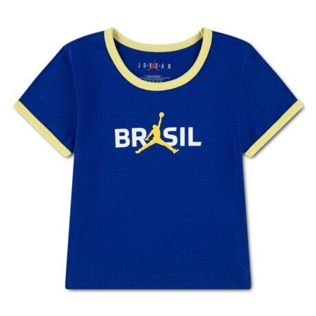 Brazil National Team Jordan Brand Girls Youth Retro Graphic Tri-Blend T-Shirt - - Front View