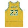 Brazil National Team Jordan Brand Youth Mesh Basketball Fashion Jersey - Yellow - Detail View
