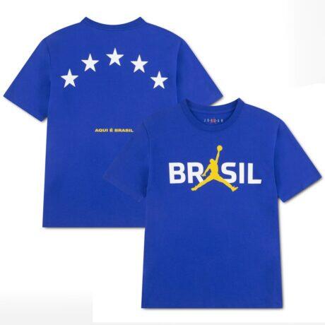 Brazil National Team Jordan Brand Youth 5-Star Logo T-Shirt - - Front View