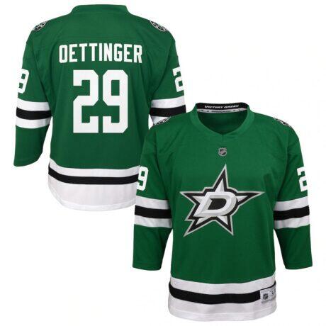 Jake Oettinger Dallas Stars Youth Home Replica Player Jersey - - Front View