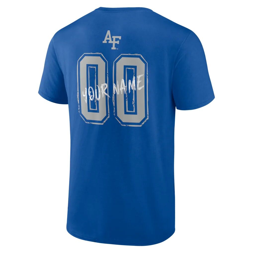 Air Force Falcons Hustle Personalized Name & Number T-Shirt - Royal