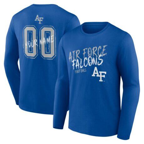 Air Force Falcons Hustle Personalized Name & Number Long Sleeve T-Shirt - - Front View