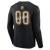 Army Black Knights Hustle Personalized Name & Number Long Sleeve T-Shirt - Black - Detail View