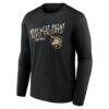 Army Black Knights Hustle Personalized Name & Number Long Sleeve T-Shirt - Black - Side View