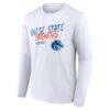 Boise State Broncos Hustle Personalized Name & Number Long Sleeve T-Shirt - White - Side View