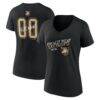 Army Black Knights Women's Hustle Personalized Name & Number V-Neck T-Shirt - Black - Front View
