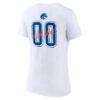 Boise State Broncos Women's Hustle Personalized Name & Number V-Neck T-Shirt - White - Detail View