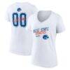 Boise State Broncos Women's Hustle Personalized Name & Number V-Neck T-Shirt - White - Front View