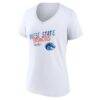 Boise State Broncos Women's Hustle Personalized Name & Number V-Neck T-Shirt - White - Side View