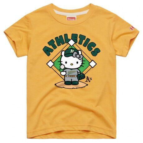 Athletics Homage Toddler Hello Kitty x MLB Tri-Blend T-Shirt - Gold - Front View