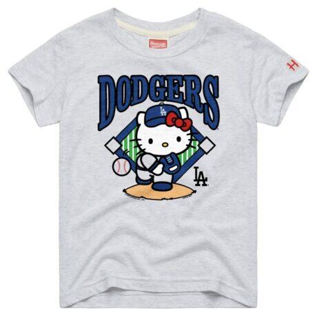 Los Angeles Dodgers Homage Toddler Hello Kitty x MLB Tri-Blend T-Shirt - - Front View