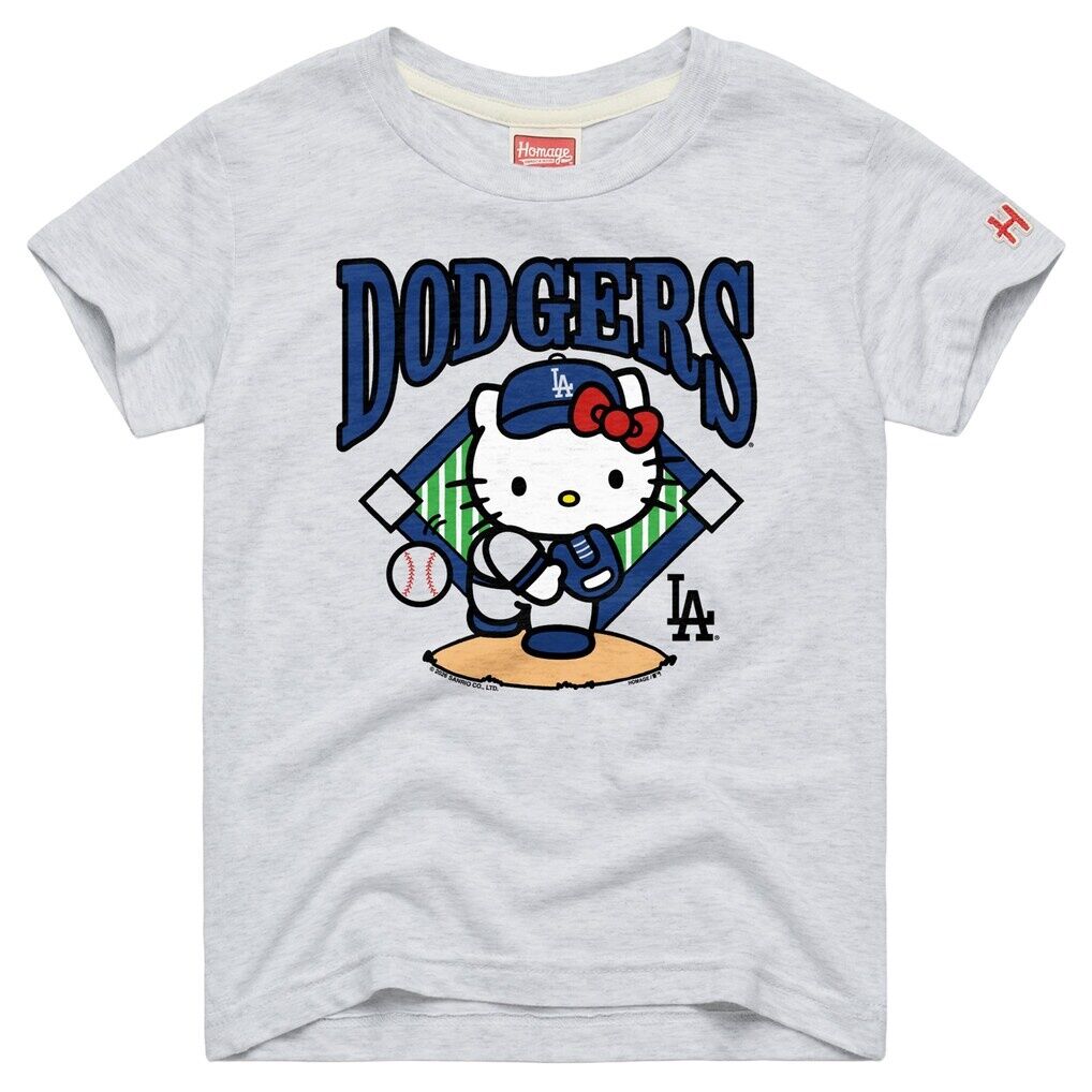 Los Angeles Dodgers Homage Toddler Hello Kitty x MLB Tri-Blend T-Shirt – Ash