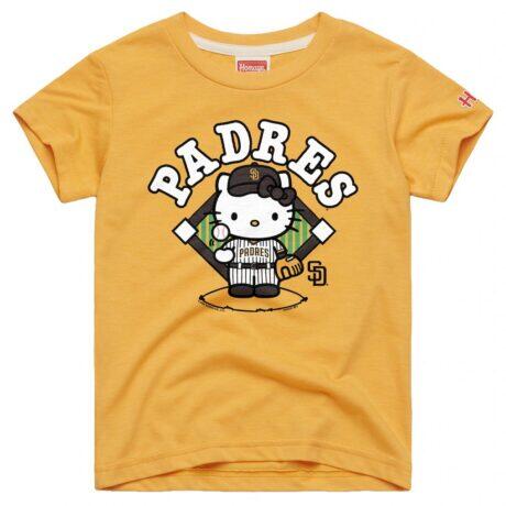 San Diego Padres Homage Youth Hello Kitty x MLB Tri-Blend T-Shirt - Gold - Front View
