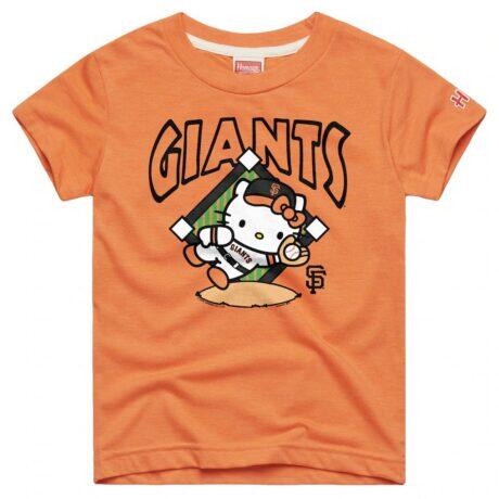 San Francisco Giants Homage Youth Hello Kitty x MLB Tri-Blend T-Shirt - Orange - Front View