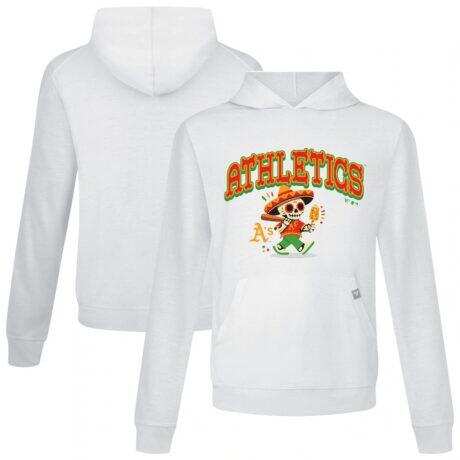 Athletics Levelwear Sugar Skull Player Relay Hoodie - White - Front View
