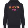 Tampa Bay Rays Levelwear Fiesta Text Connect Raglan Hoodie - Black - Side View