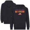 Colorado Rockies Levelwear Fiesta Text Connect Raglan Hoodie - Black - Front View