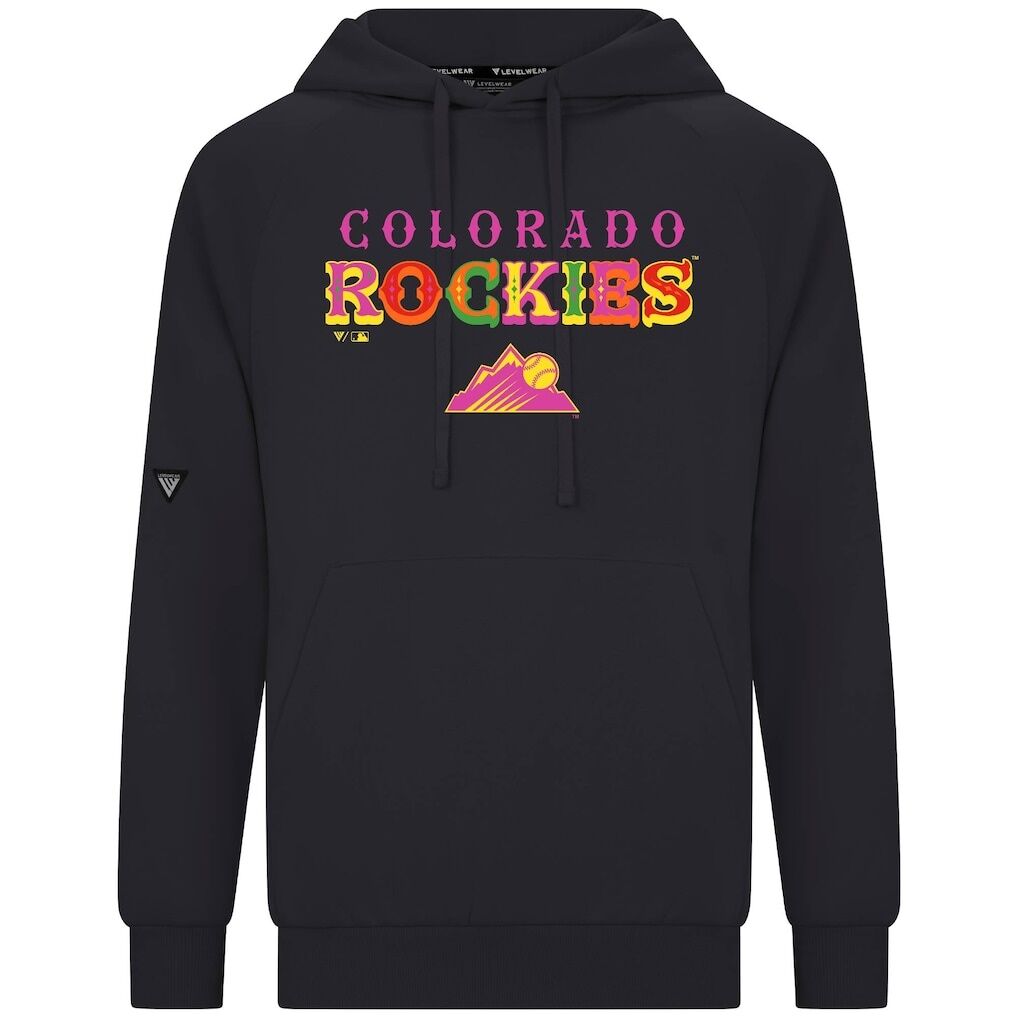 Colorado Rockies Levelwear Fiesta Text Connect Raglan Hoodie