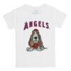 Los Angeles Angels Tiny Turnip Toddler Puddy T-Shirt - White - Front View