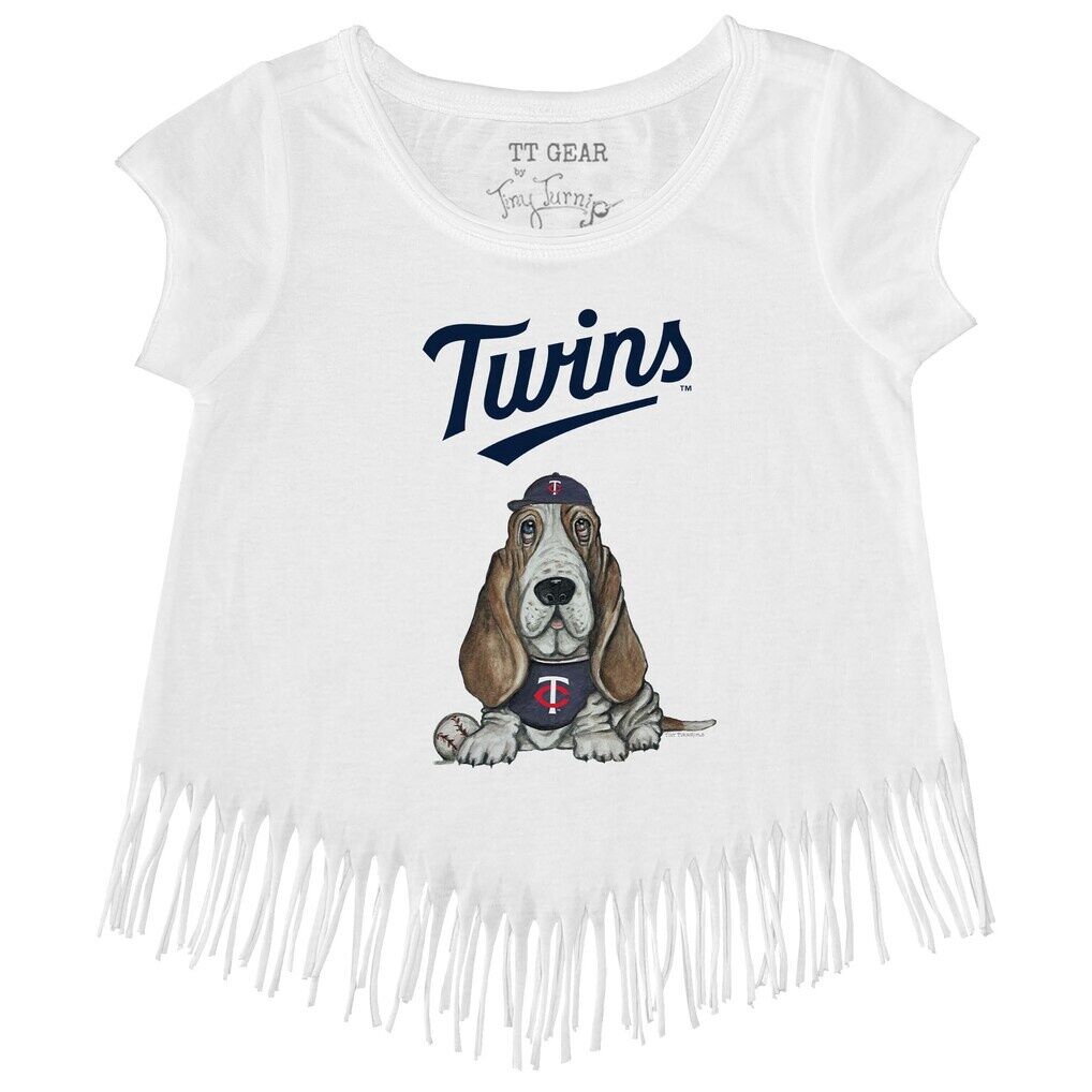 Minnesota Twins Tiny Turnip Girls Youth Puddy Fringe T-Shirt